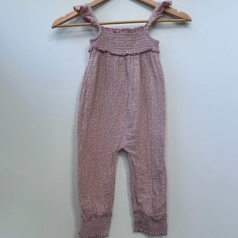 L’ovedbaby organic cotton muslin romper pink floral Size: 3T #kids #jumpsuit